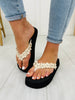 Blooming Comfort Flip Flops in Ivory