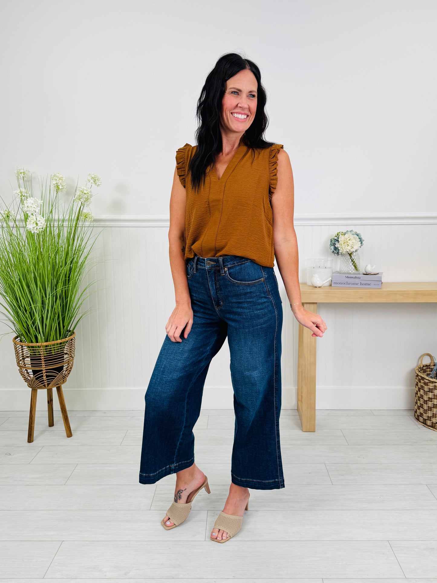 Judy Blue Set The Standard Tummy Control Ankle Wide Jeans