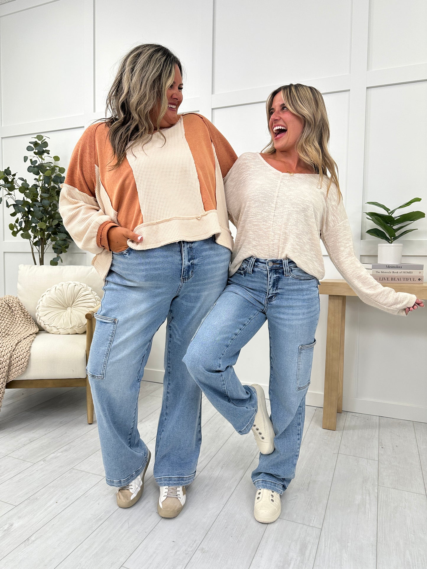 Judy Blue You've Got A Fast Cargo Wide Leg Jeans in Reg/Curvy