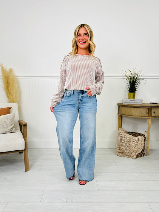 Dream of Me Tummy Control Slim Wide Leg Jeans