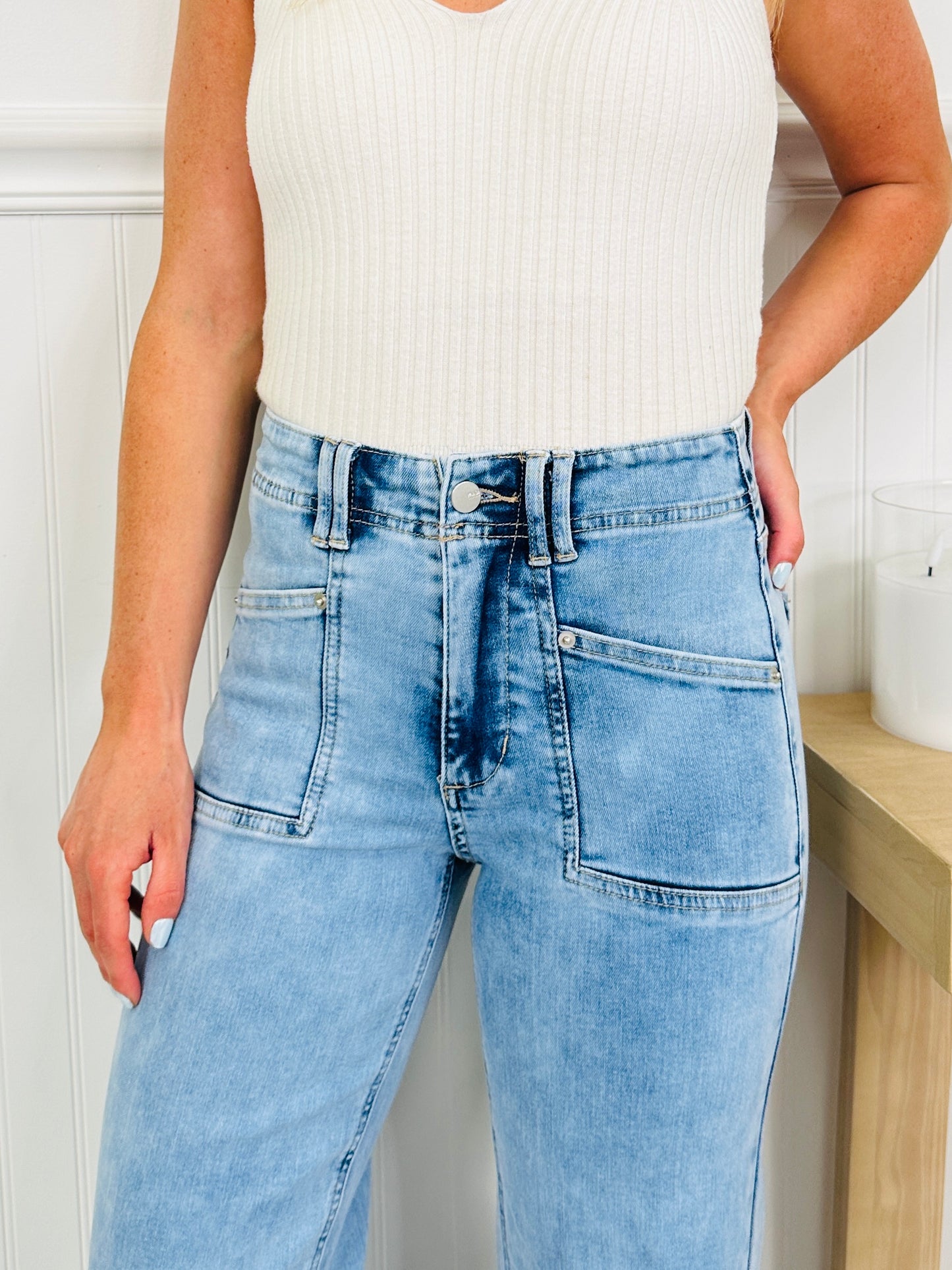 Summer Mood Cropped Wide Leg Jeans
