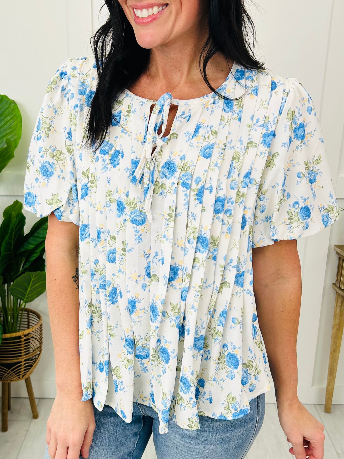 Vintage Blossoms Top In Ivory