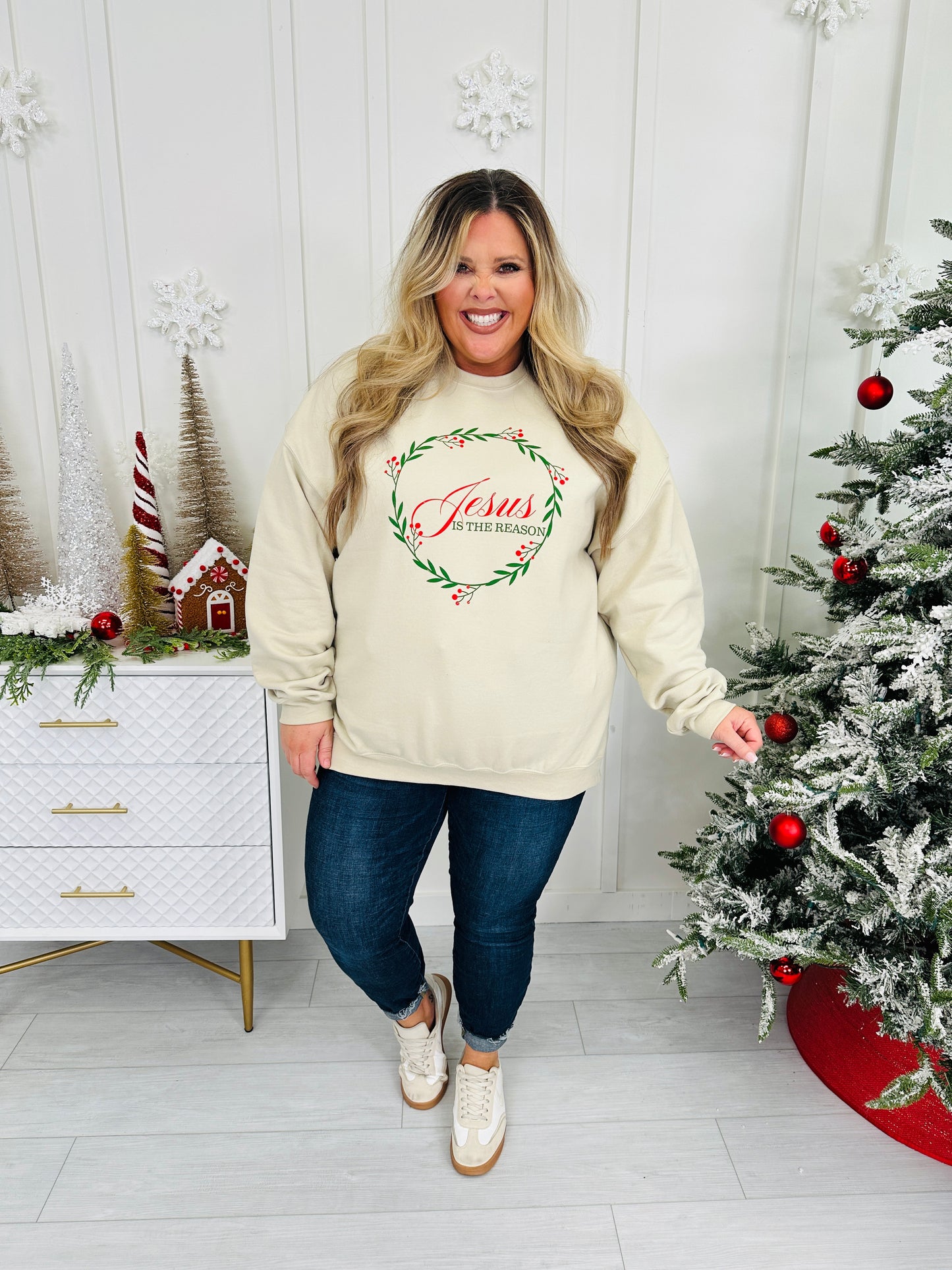 Jesus Is The Reason Graphic Crewneck Sweatshirt