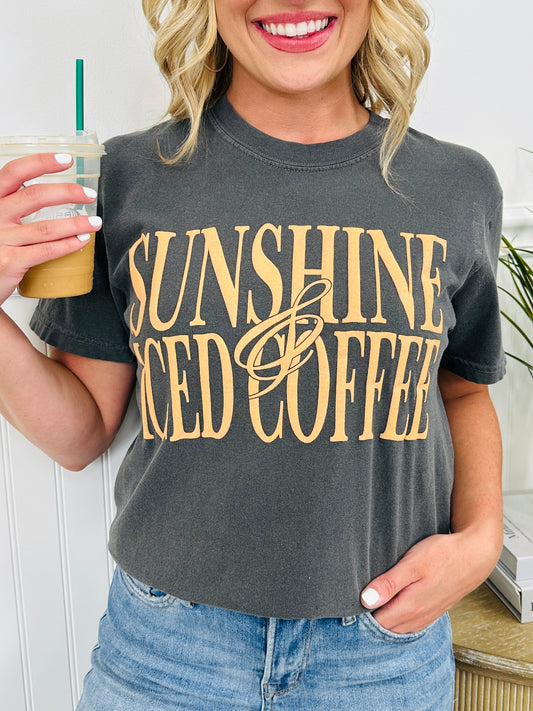 Sunshine & Iced Coffee Graphic Tee- Multiple Colors!