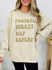 Football Turkey Nap Repeat Graphic Crewneck Sweatshirt