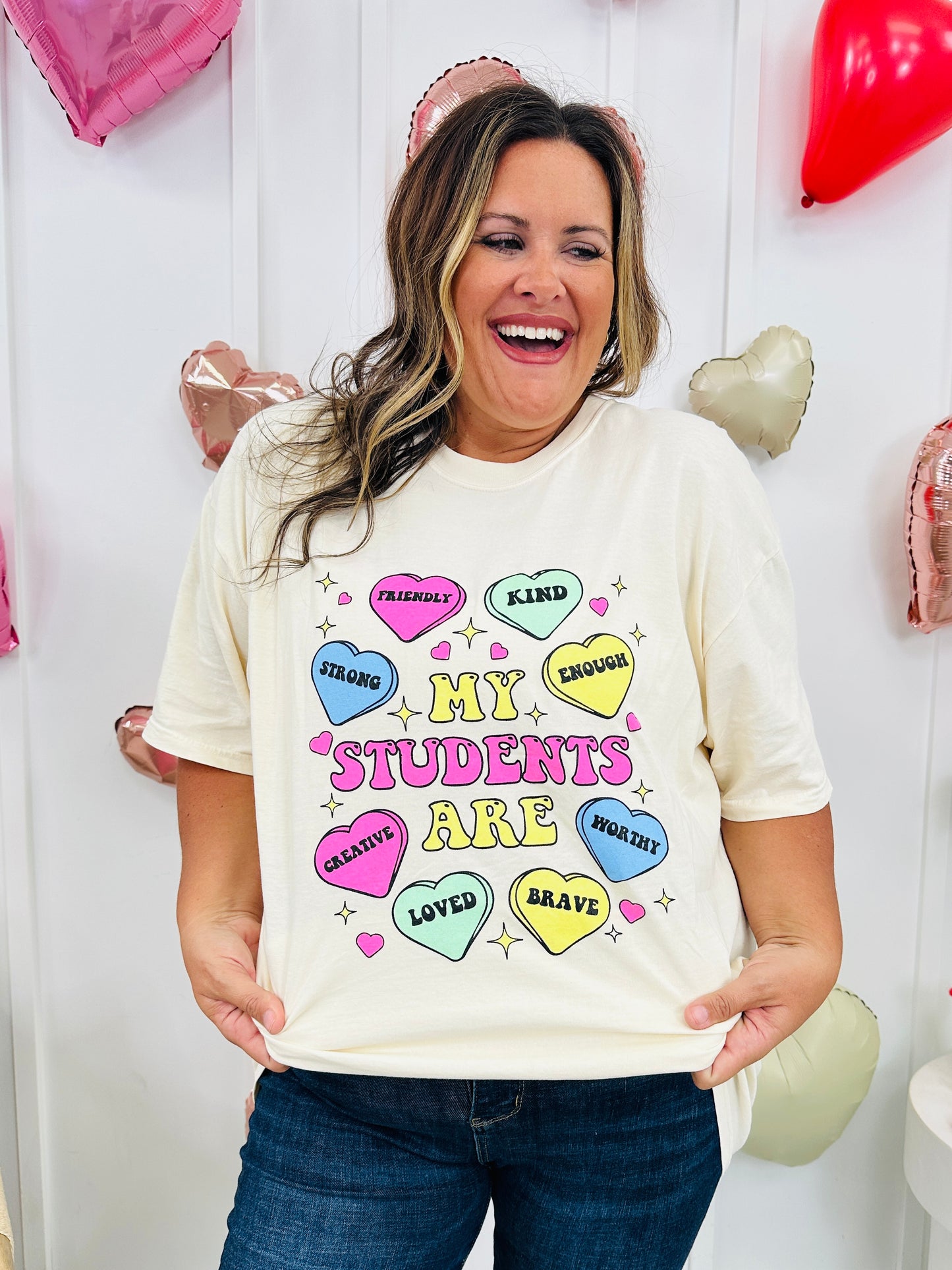 My Students Affirmation Hearts Graphic Tee