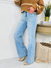 Fall Into Your Cart Tummy Control Wide Leg Jeans