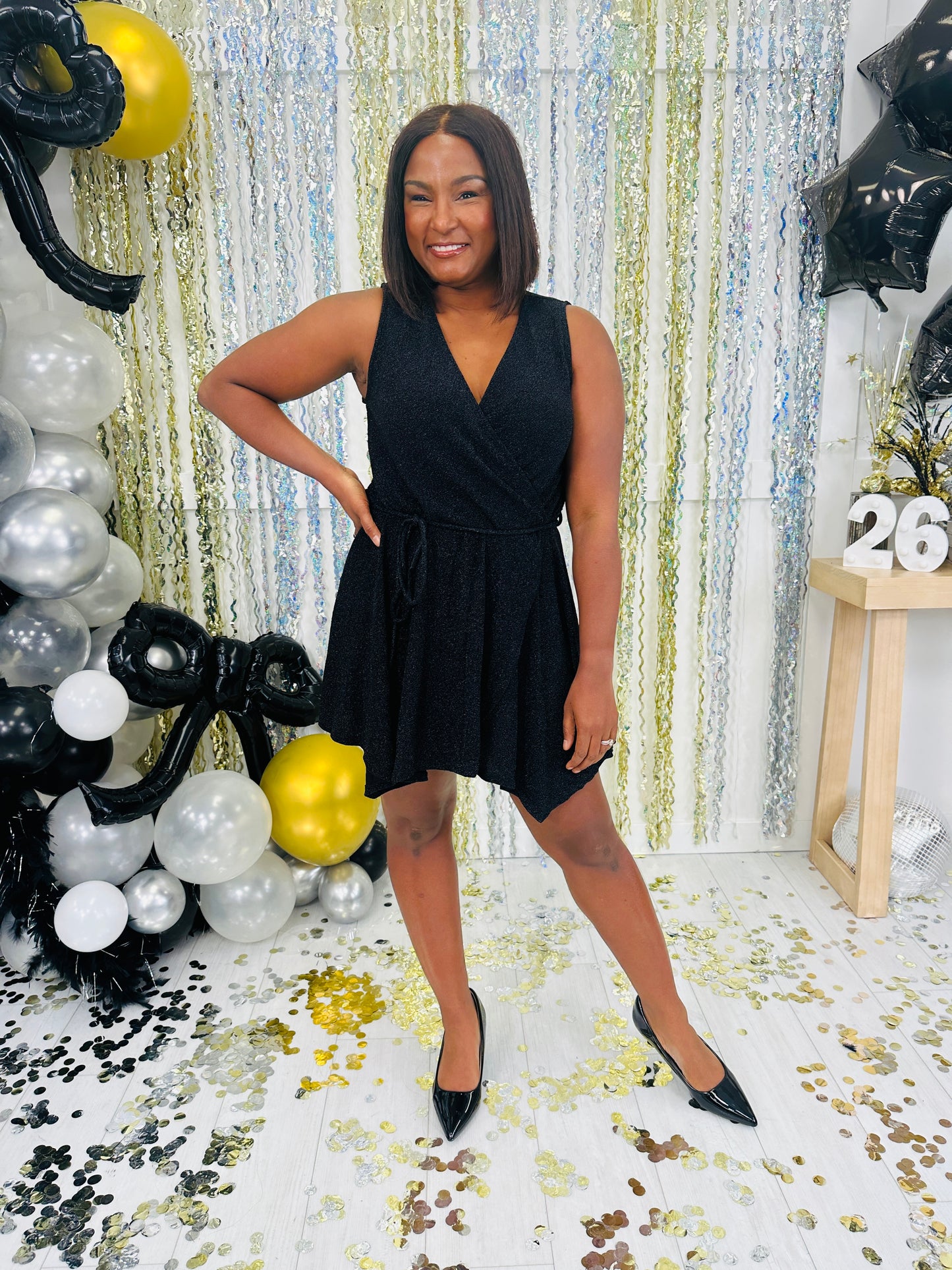 Time Of The Season Romper In Black