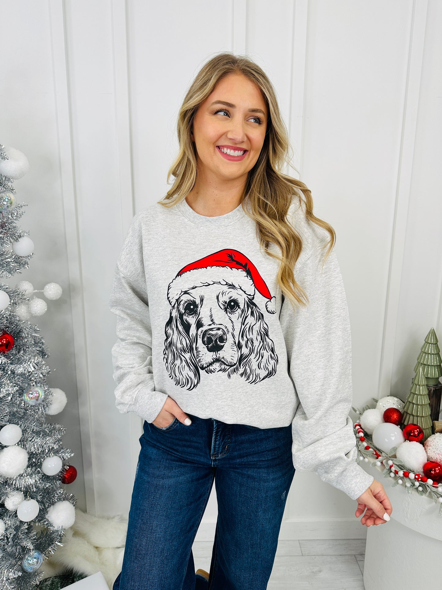 Jolly Cocker Spaniel Graphic Crewneck Sweatshirt