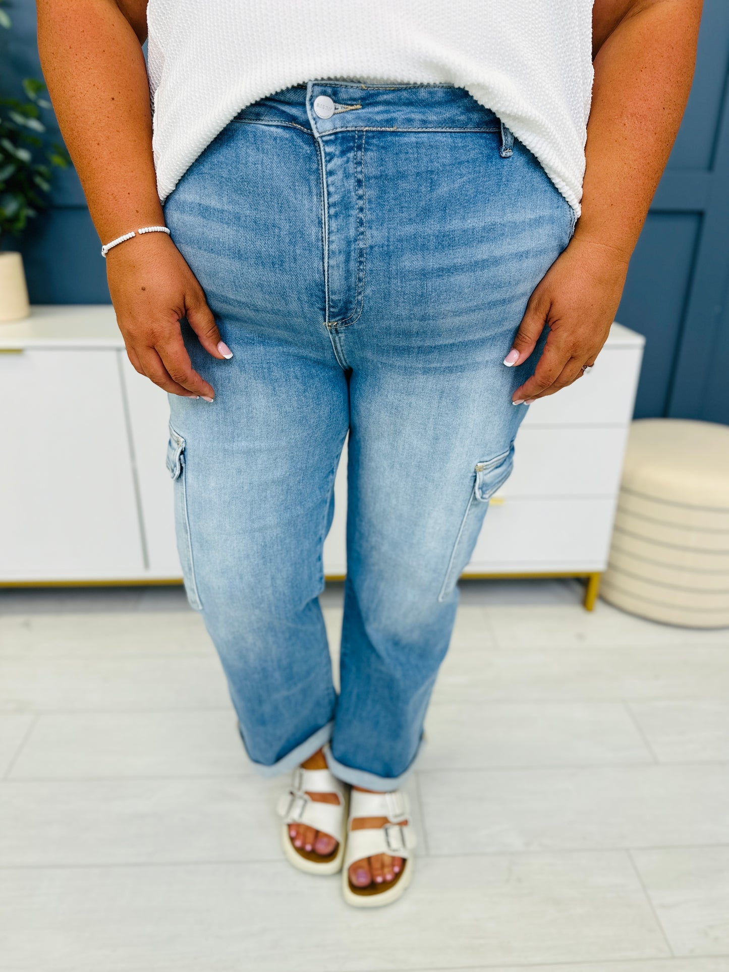 Risen Precious Cargo Straight Leg Cargo Jeans in REG/CURVY