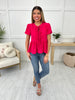Sweetly Bowed Top In Fuchsia