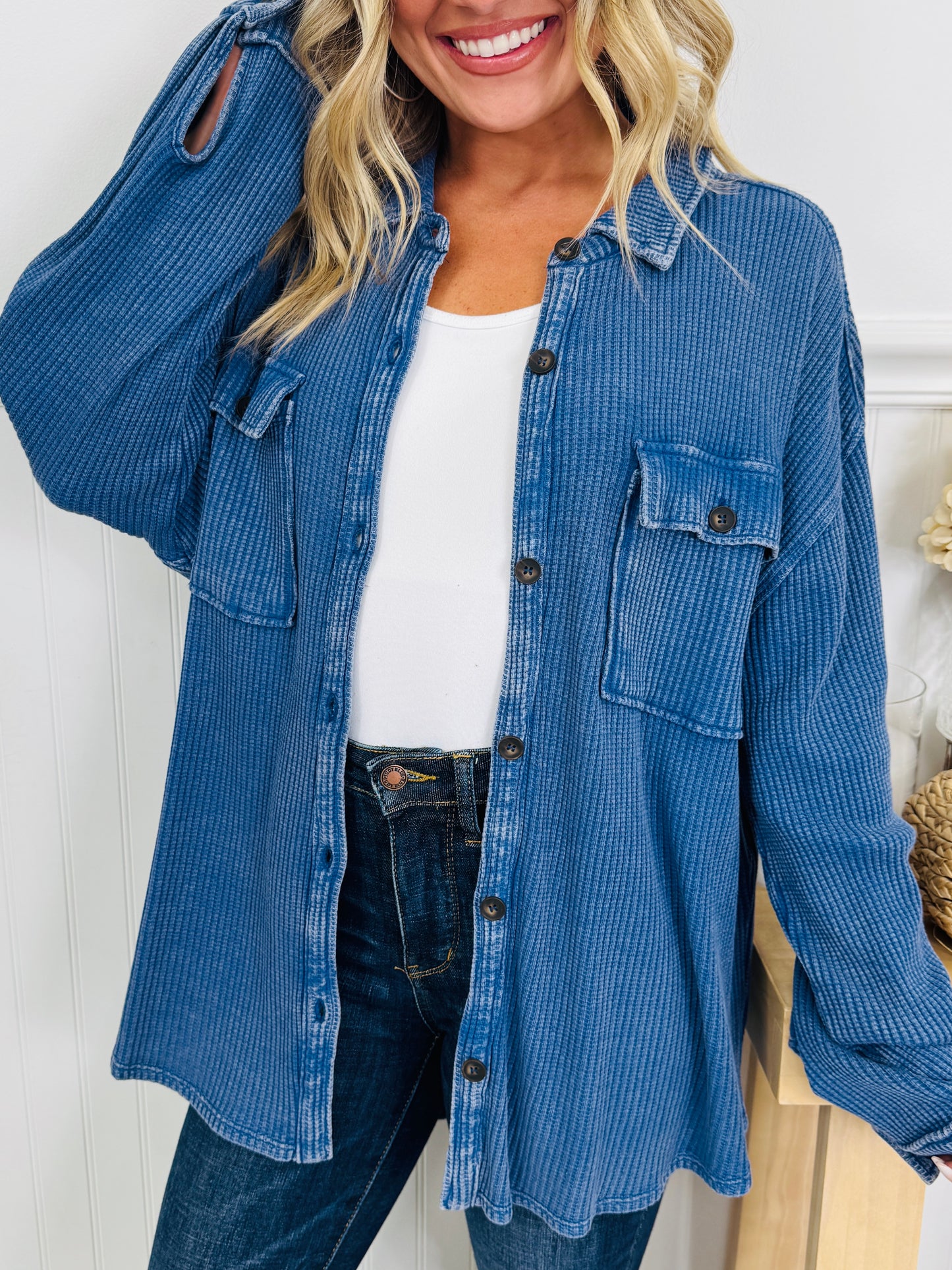 Layering Essential Shacket In Multiple Colors