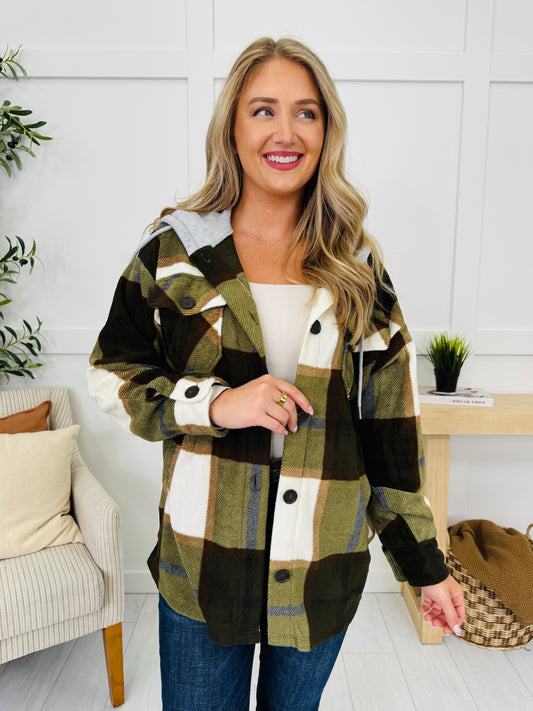 DOORBUSTER! Cabin Whisper Shacket in Olive