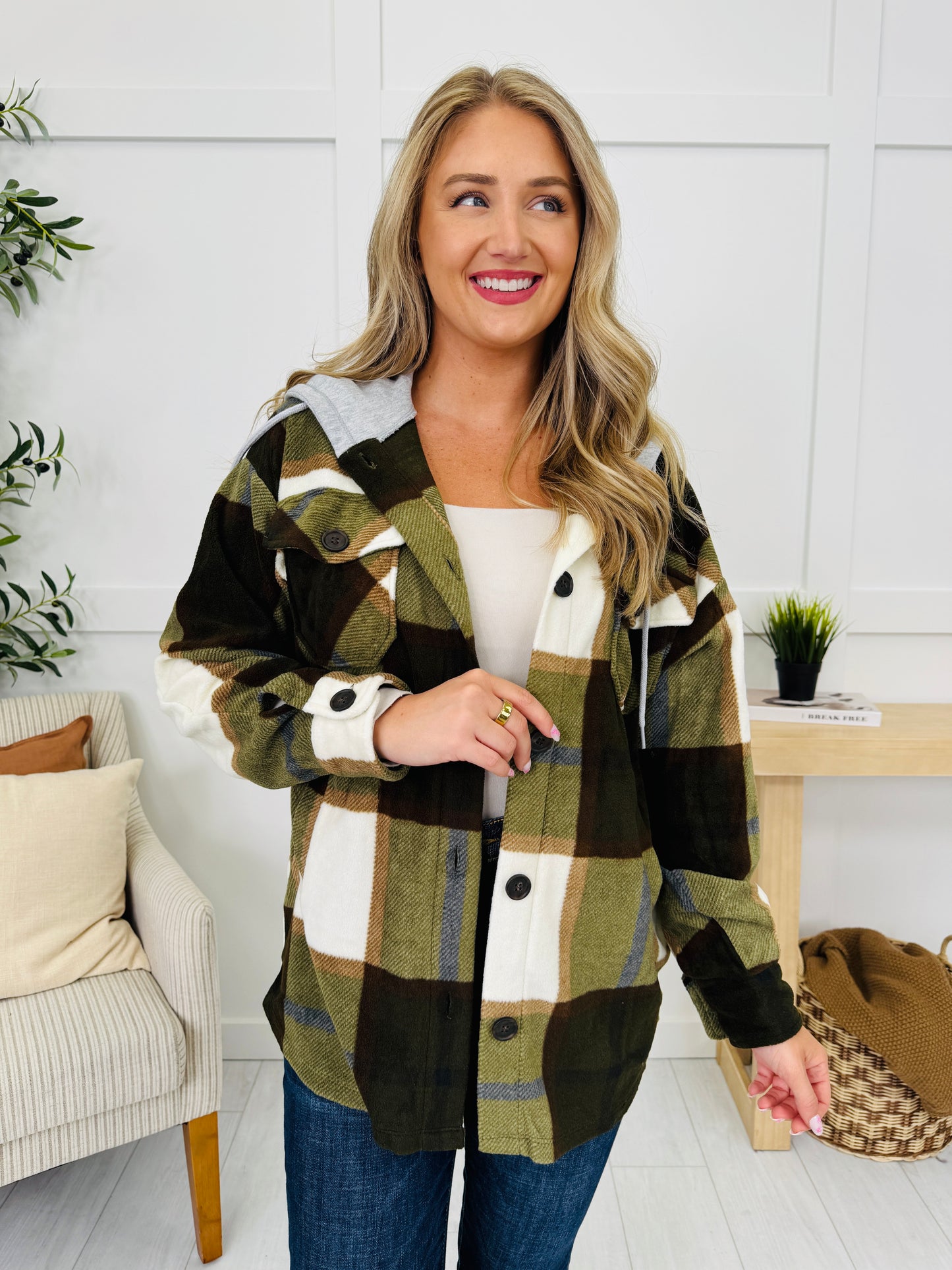 DOORBUSTER! Cabin Whisper Shacket in Olive