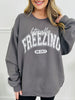 Literally Freezing Graphic Crewneck Sweatshirt In Charcoal
