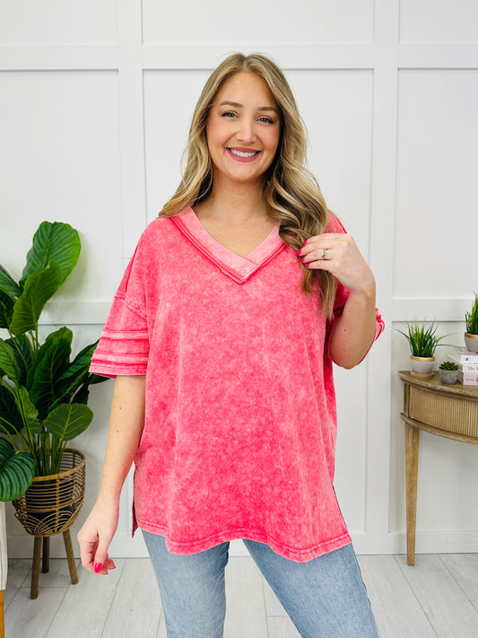 Victorious Comfort Top In Washed Coral