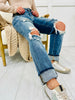 Judy Blue Somewhere On a Bleach Mid Rise Boyfriend Jeans in REG/CURVY