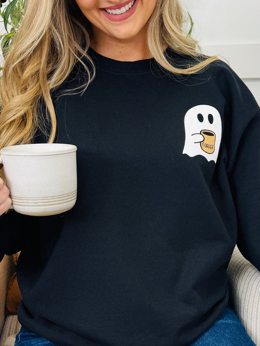Boo Coffee Graphic Crewneck Sweatshirt