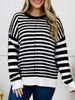 Stripe Shift Sweater in Black