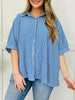 Linear Lounge Top In Ocean Blue