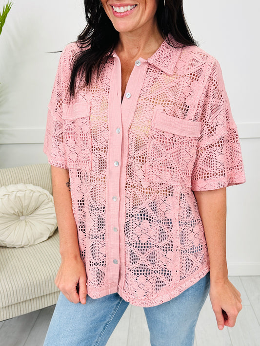 Ethereal Weave Top in Blush