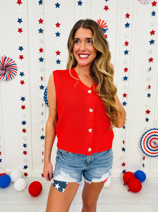 Americana Air Knit Vest In Multiple Colors
