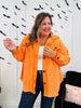 DOORBUSTER! Breezy Commute Shacket in Lt Orange