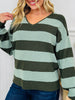 Stripe Of The Moment Sweater In Olive