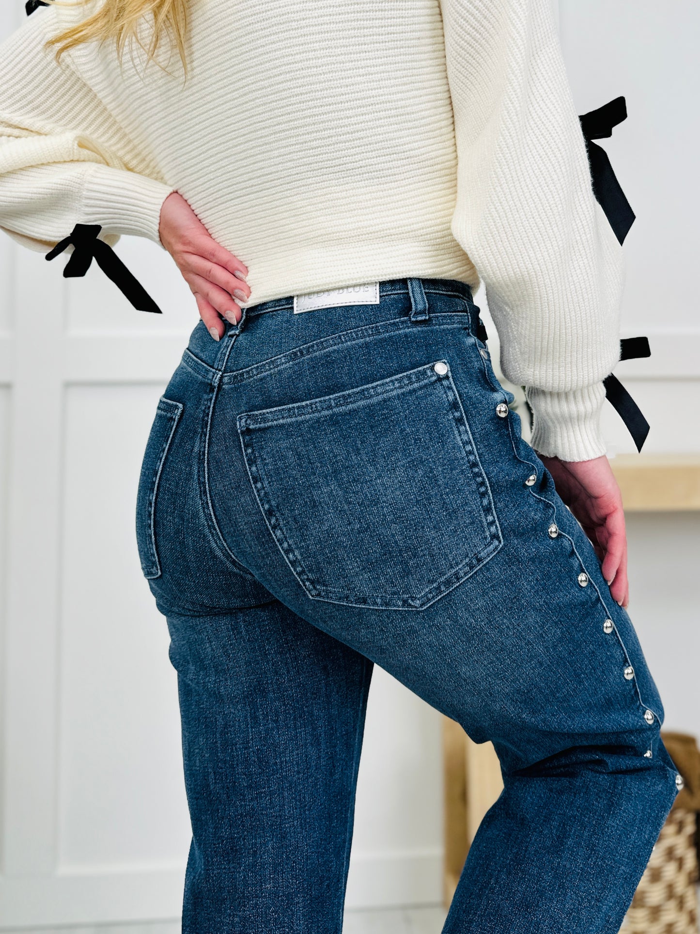 Judy Blue Straight Up Stud Straight Leg Jeans