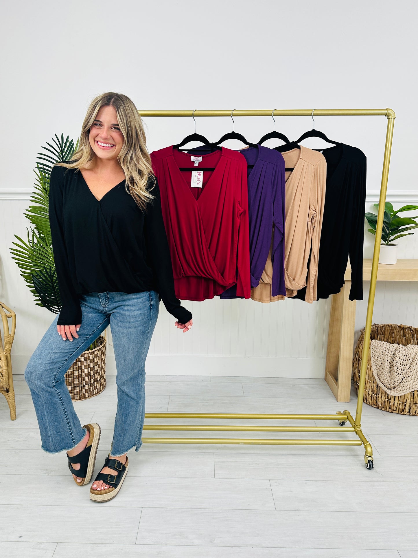 Wrapped in Style Long Sleeve Top- Multiple Colors!