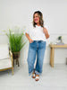 Off The Cuff Wide Leg Cuffed Tummy Control Cropped Jeans