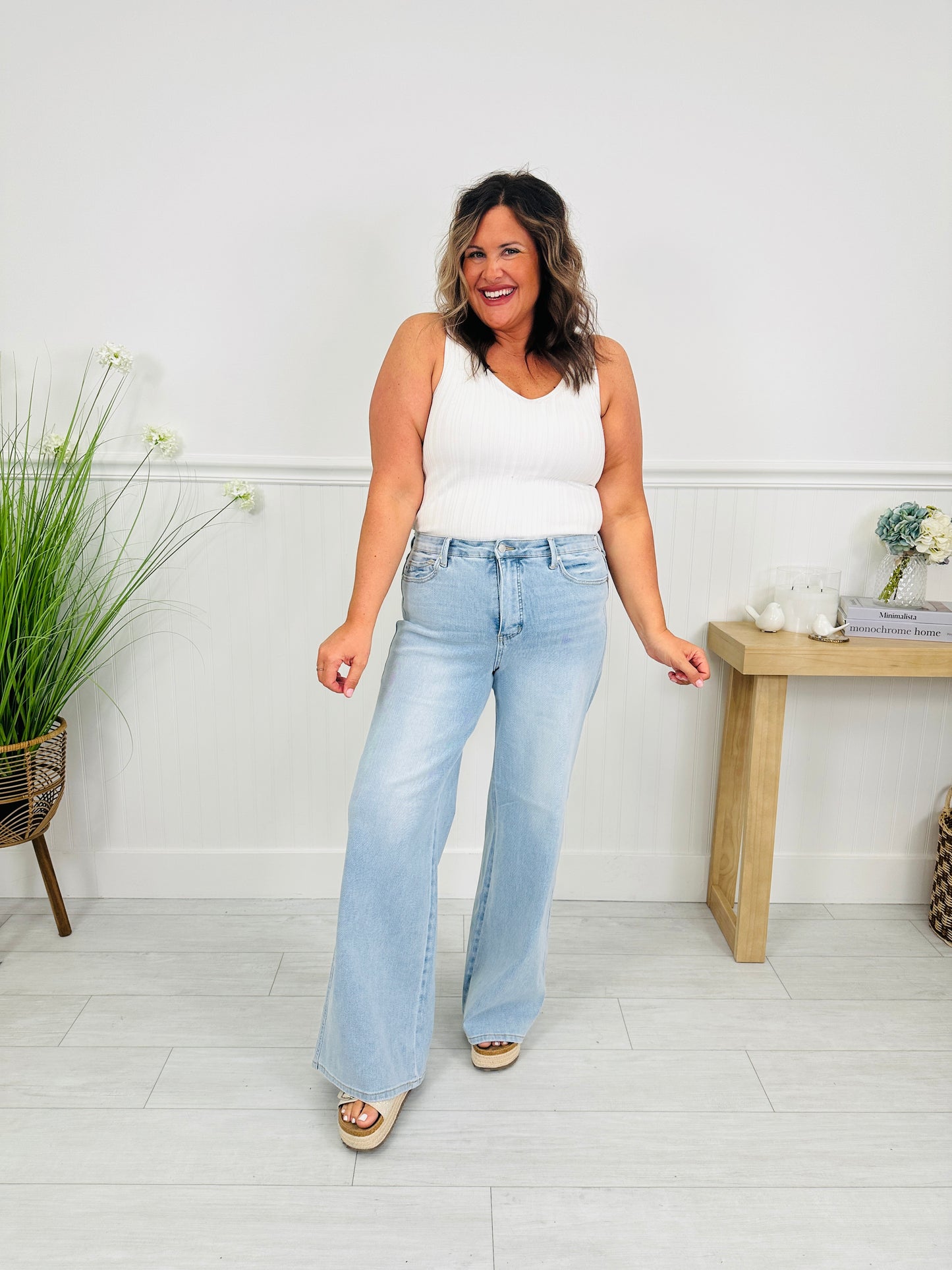 Judy Blue Made For Summer Retro Wide Leg Jeans in Regular and Petite