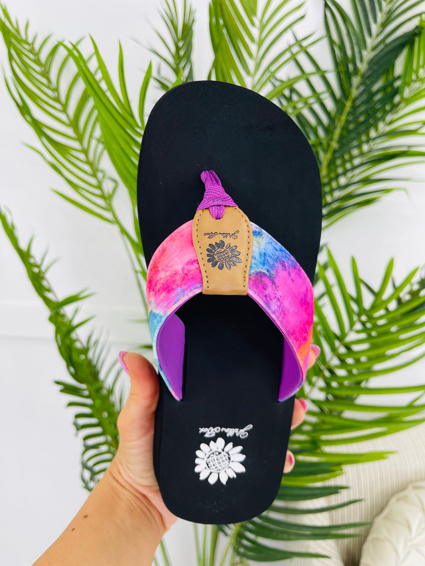 Sunset Sway Flip Flops in Purple Multi