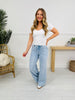 Bow Bliss Wide Leg Jeans with Tummy Control