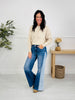 Two Tone Twist Tummy Control Retro Wide Leg Jeans