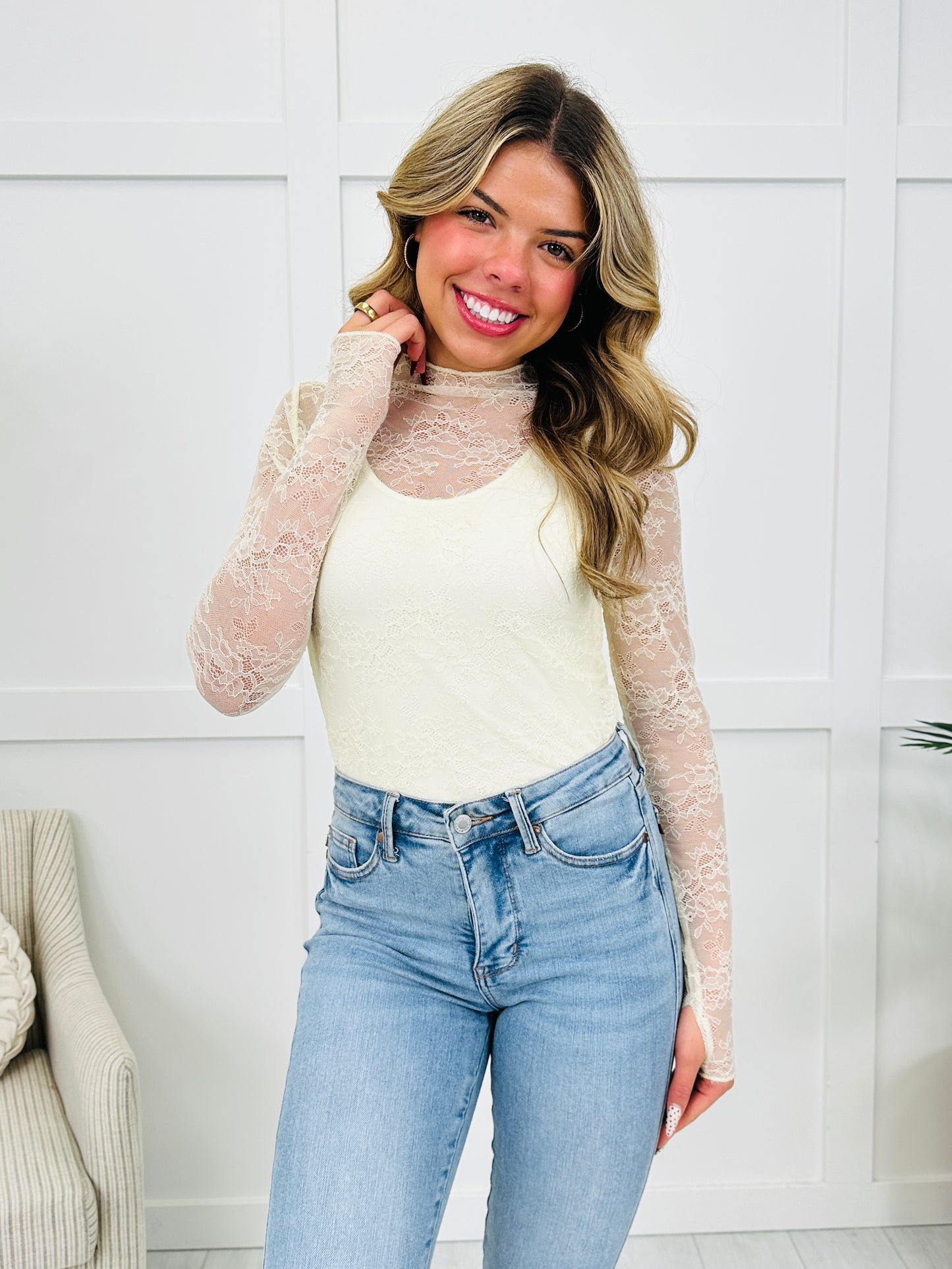 Sheer Elegance Top in Off White