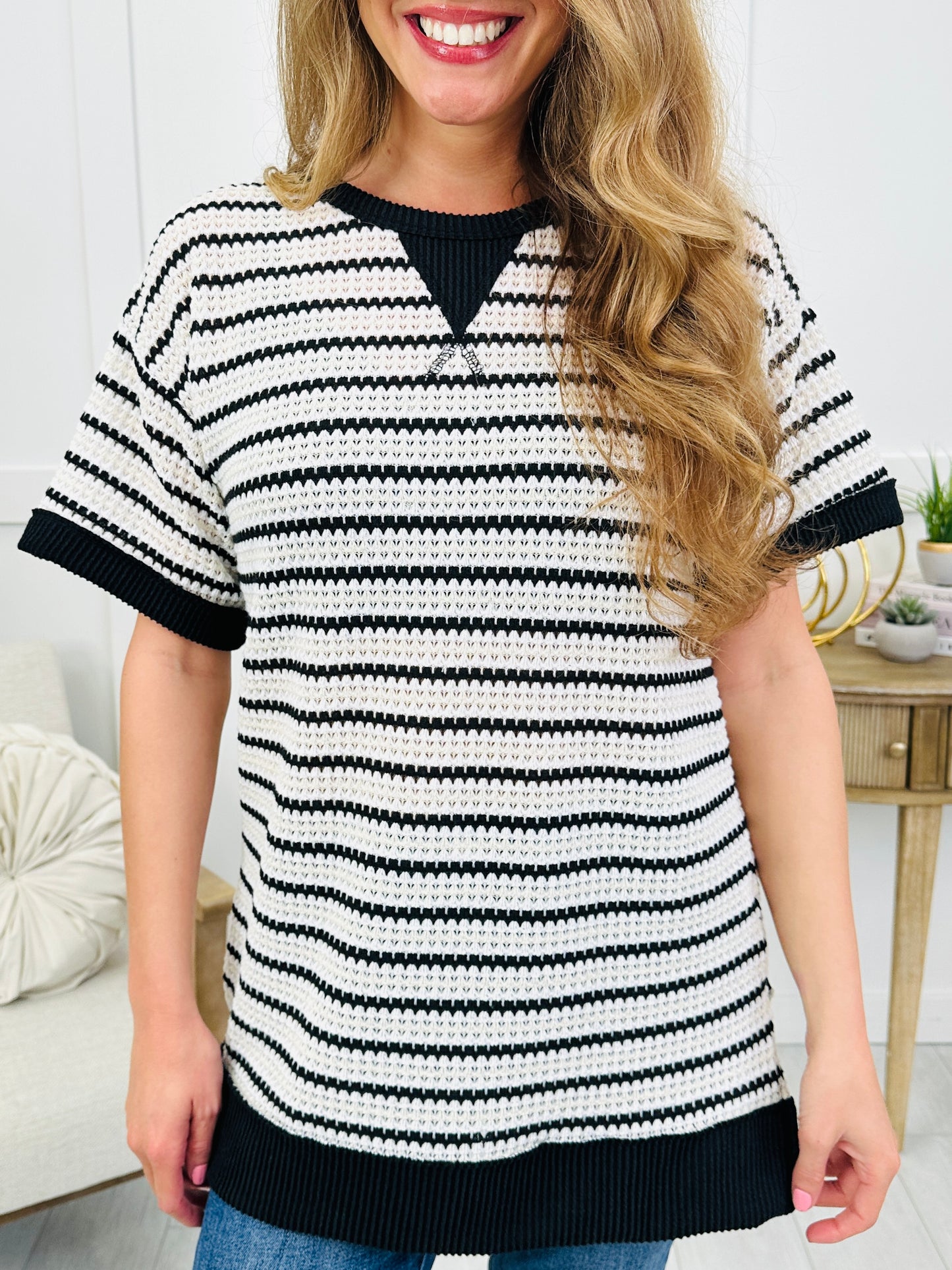 Stripe by Stripe Top In Black