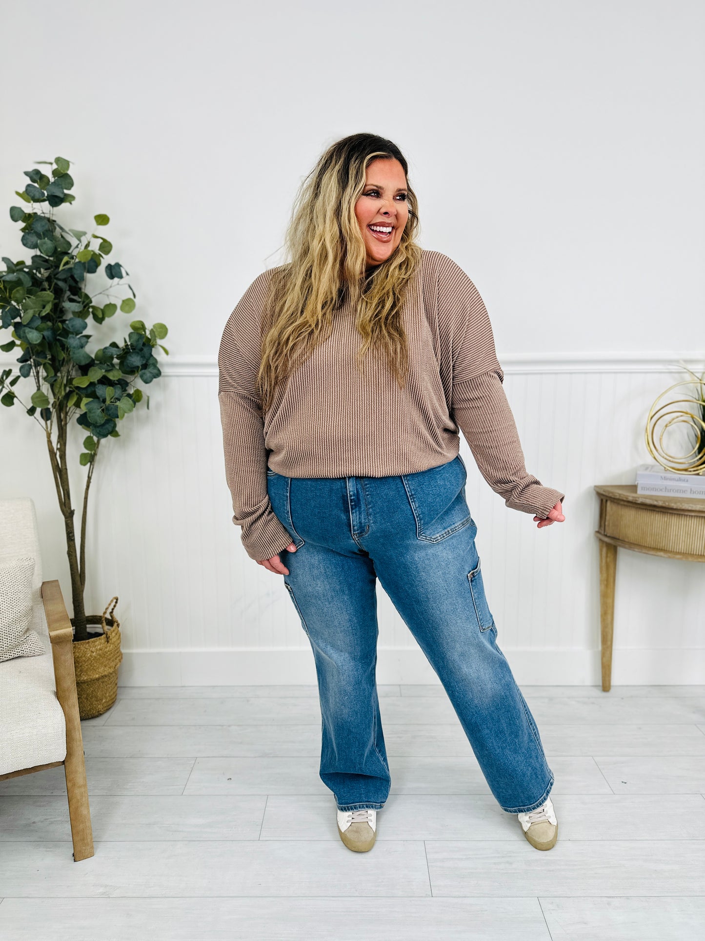 Judy Blue Cool and Collected Cargo Straight Jeans