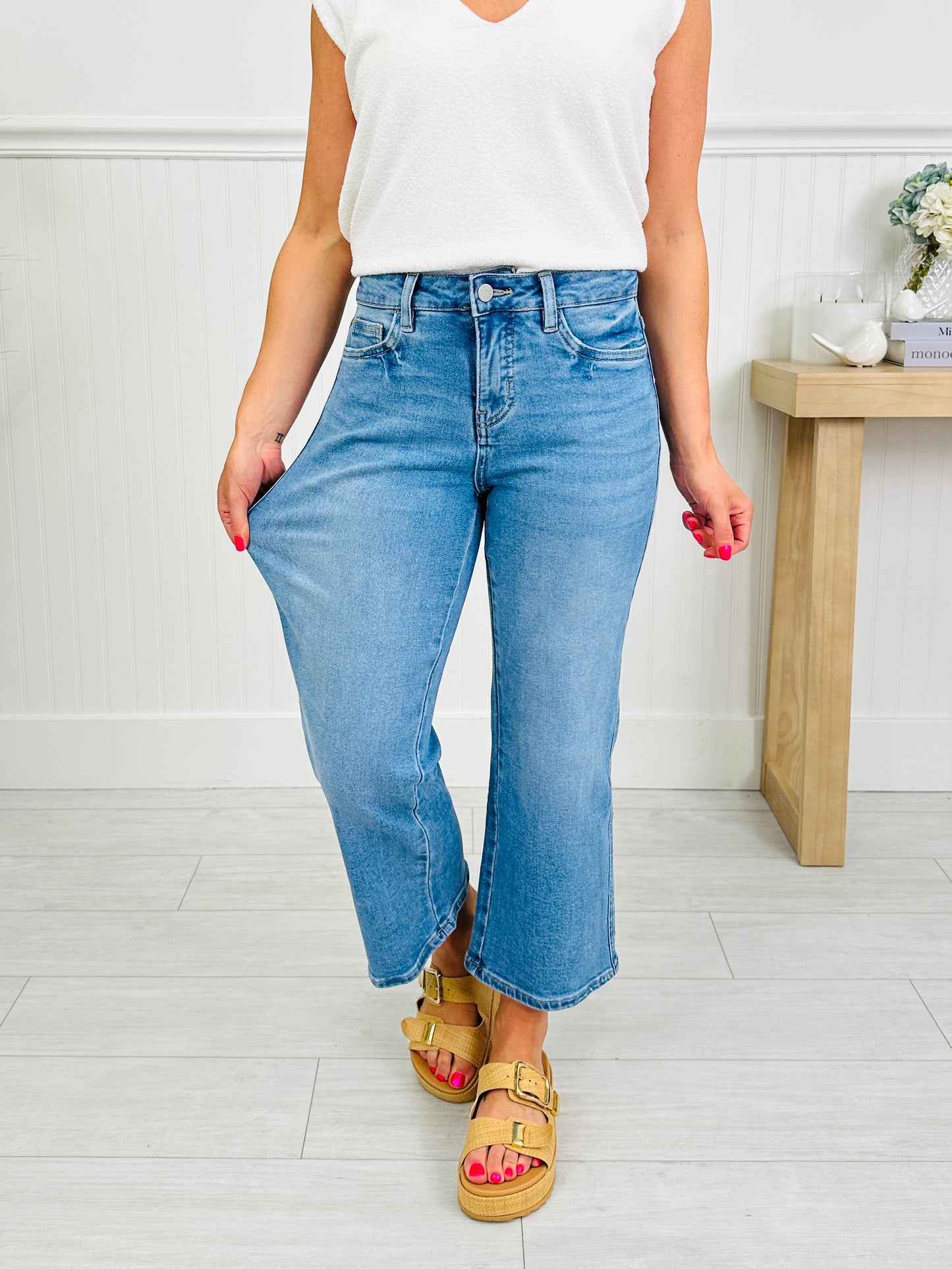 Triple The Fun Tummy Control Cropped Wide Leg Jeans in Three Inseams