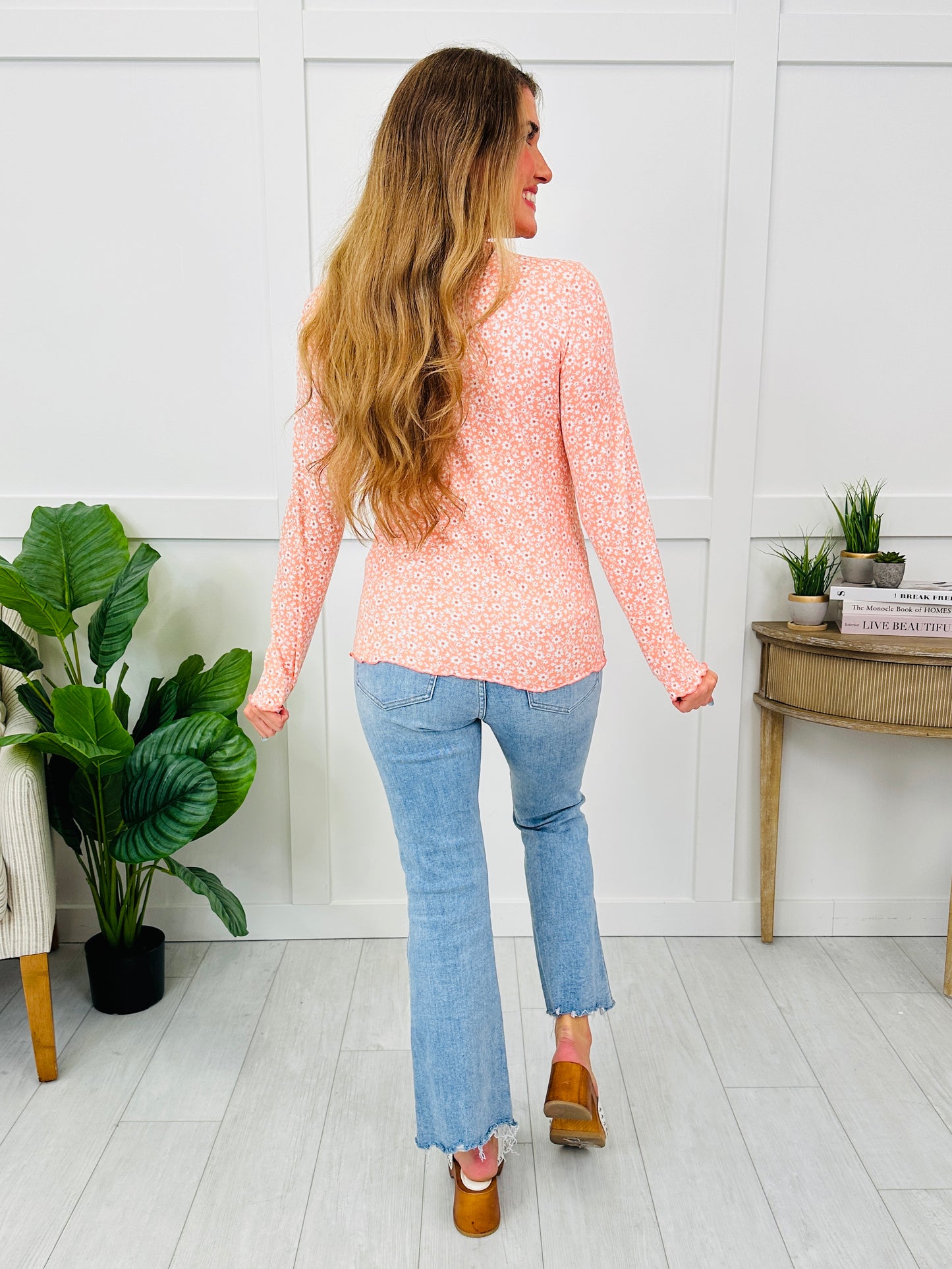 The Feeling Of Bloom Top In Coral
