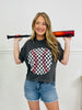 Checkered Baseball Boxy Graphic Tee