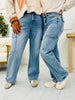 Judy Blue You've Got A Fast Cargo Wide Leg Jeans in Reg/Curvy