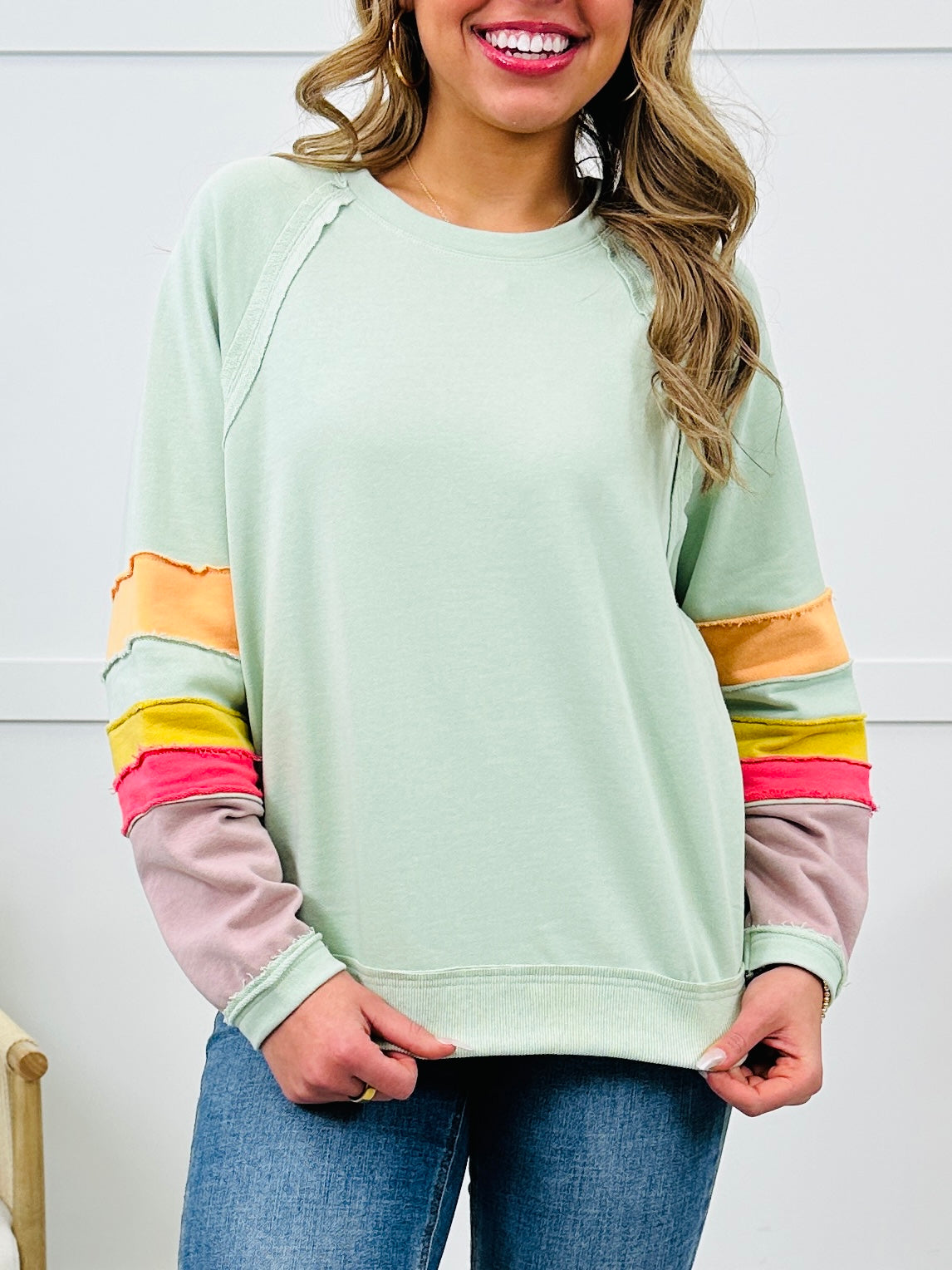 Prism Perfection Pullover In Sage