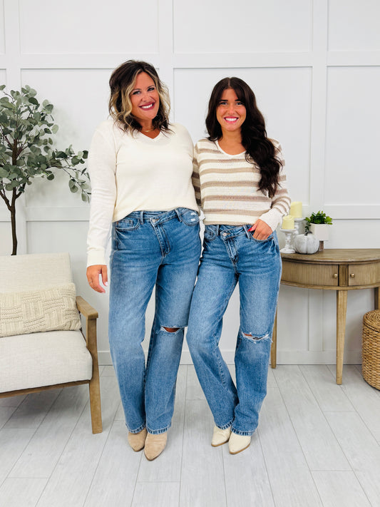 Judy Blue Criss Cross Crush Rigid Magic Dad Jeans