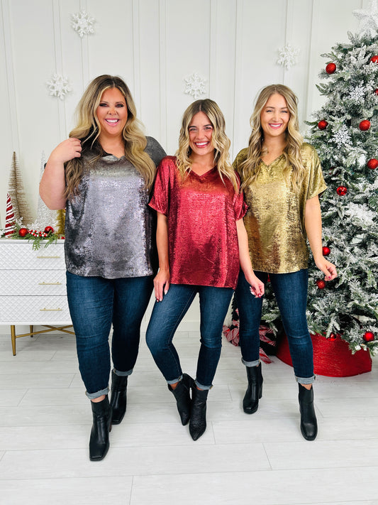 All That Shimmers Top- Multiple Colors!