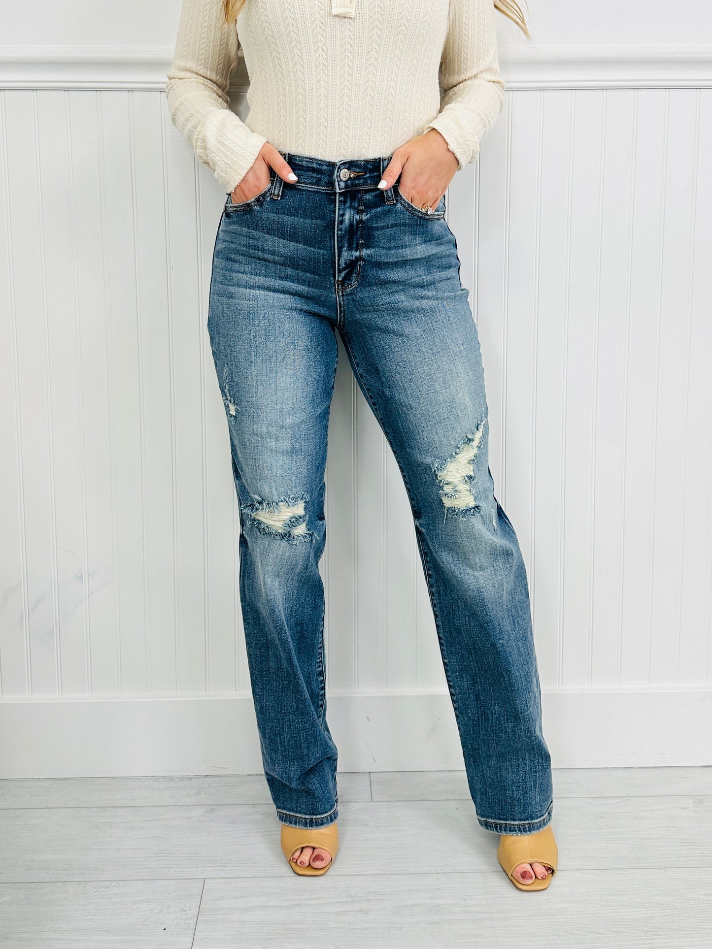 Judy Blue Effortlessly Edgy Straight Jeans
