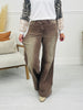 Judy Blue Cocoa Crush Retro Wide Leg Criss-Cross Jeans
