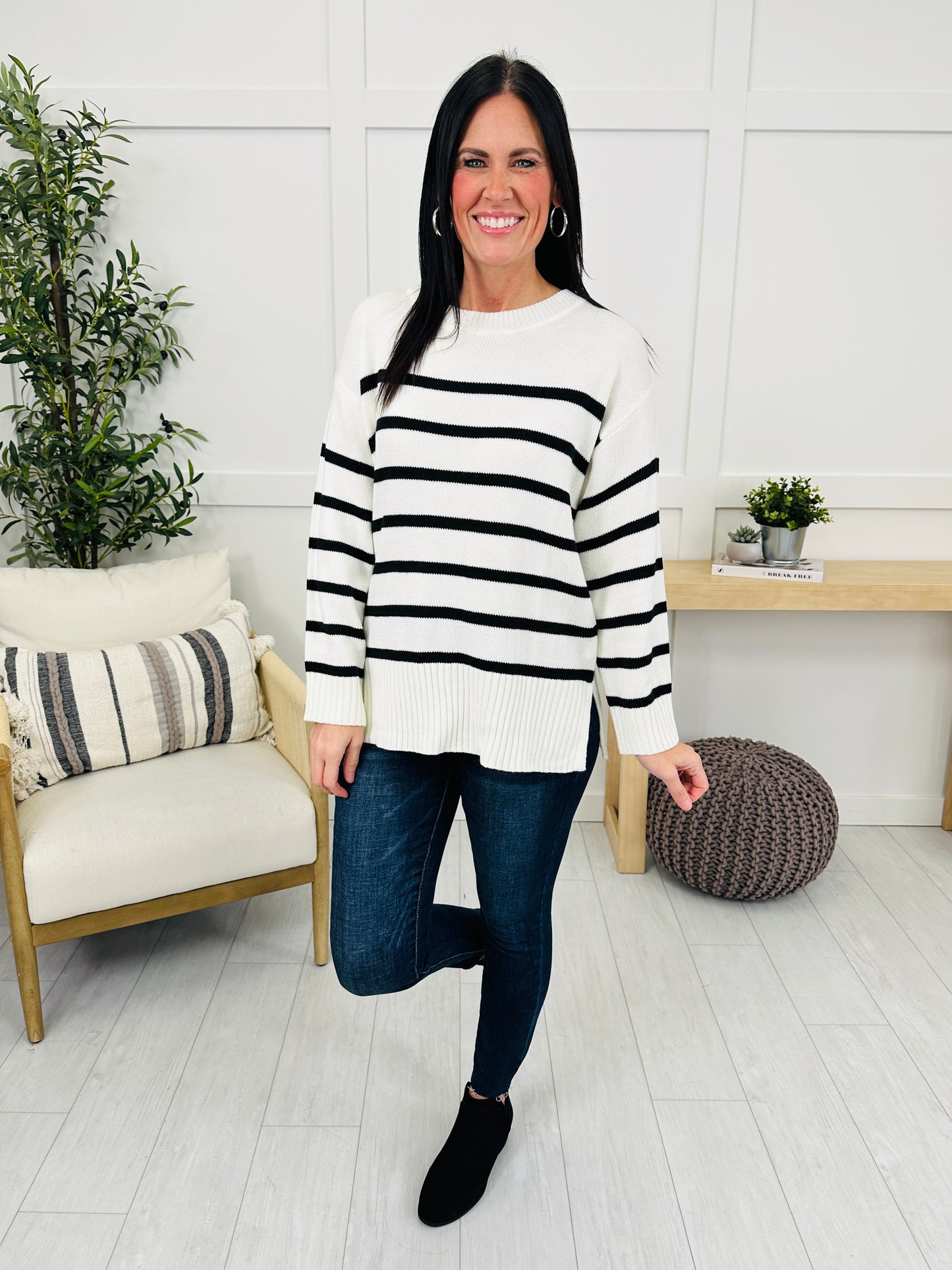 Falling Into Pattern Sweater in Ivory