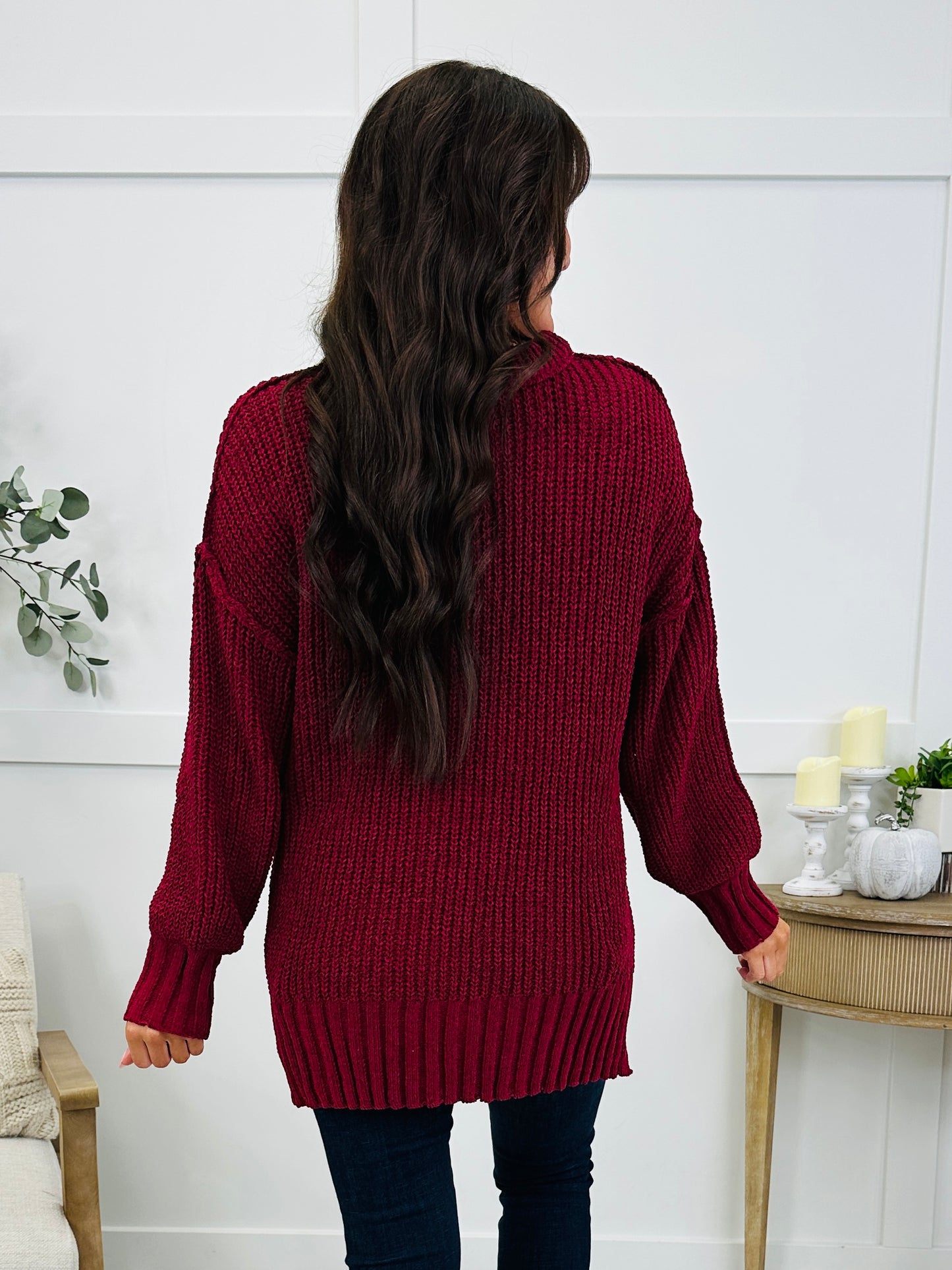 Casual Company Sweater In Burgundy