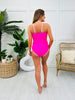 The Samantha Swim Top In Bright Pink